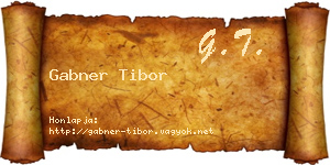 Gabner Tibor névjegykártya